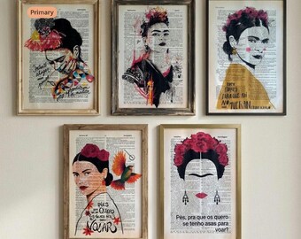 Frida Kahlo-afdruk, Frida Kahlo-kunst, Frida Kahlo-schilderij, Frida Kahlo-portretten, Mexicaanse kunstenaar, afdrukken van beroemde kunstenaars, feministische print