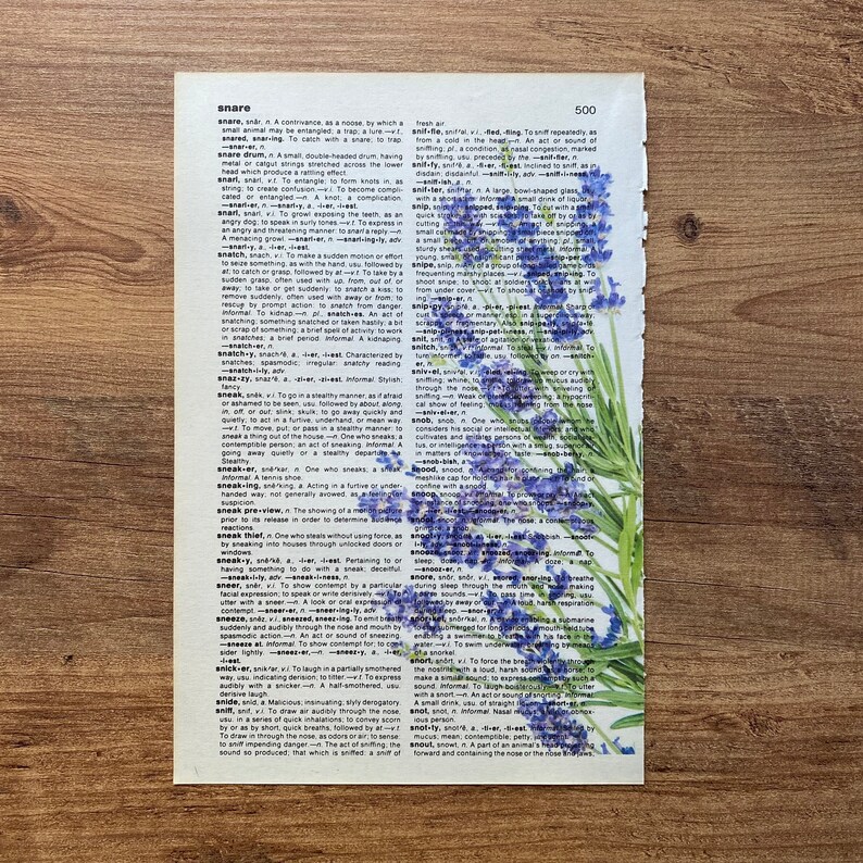 Lavender Dictionary Print, Bathroom Decor, Lavender Poster, Farmhouse Decor, Floral Wall Decor, Lavender flowers Wall Art, Lavender Painting image 10