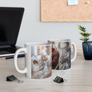 Artistic Saxophone Ceramic Mug | Perfect Gift for Musicians, Jazz Lovers, Coffee Enthusiasts, Personalized Gifts, Home Decor