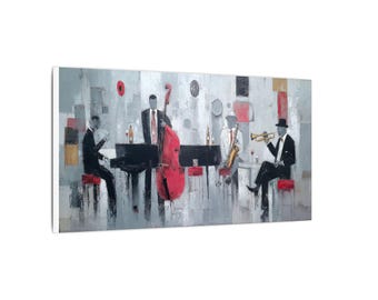 Jazz Musicians Matte Canvas Print Wall Art