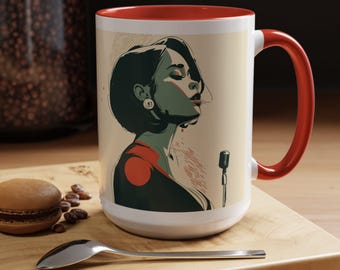 Retro Female Jazz Singer Retro 15 oz Coffee Mug