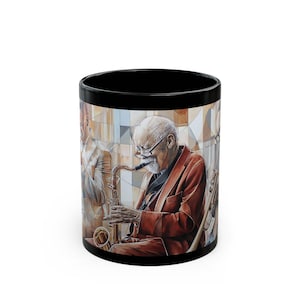 Musical Art Mug - Jazz Musician Design, Perfect for Coffee Lovers, Jazz Enthusiasts, Home Décor, Gifts, Unique Décor