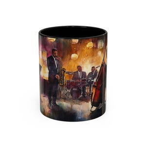 Jazz Night Accent Coffee Mug, Perfect for Music Lovers, Jazz Festival Jazz Music Lover Gift