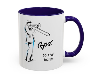 Trombone Player Coffee Mug, Jazz Enthusiast Gift