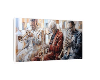 Jazz Musicians Matte Canvas Print, Wall Art