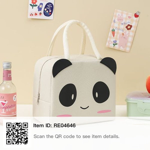 Panda  face lunch bag  insulated handbag