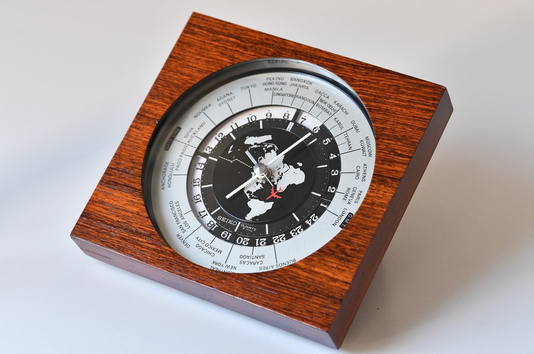 1970's Original Desktop Seiko Quartz World Clock / Time Etsy