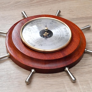 Weathermaster Ships Wheel Aneroid Wall Barometer Circa 1965 - Restored & Working Well!