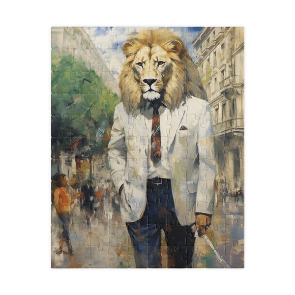 Puzzle Original Adulte | Jigsaw Casse-tête | Humain Lion Peinture Paris  | Jeux Puzzle 110/252/500/1014 pièces | Cadeau Unique pour Elle Lui