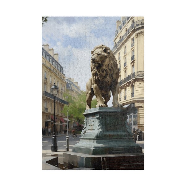Puzzle Adulte Lion | Jigsaw Puzzle | Statue Lion Peinture Paris  | Jeux Puzzle 110/252/500/1014 pièces | Cadeau Original pour Elle Lui