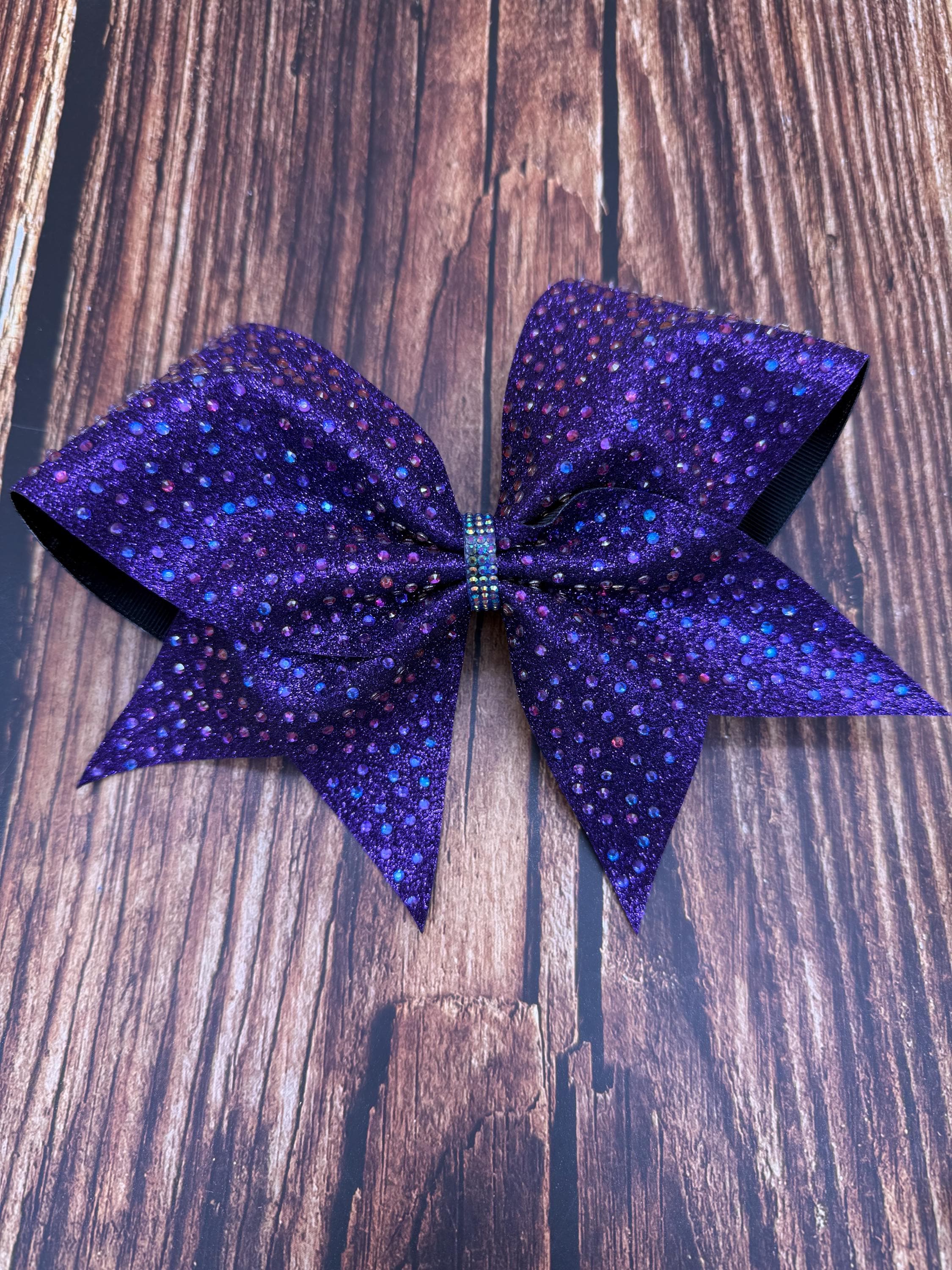 Purple Glitter Cheer Bow: Rhinestone All-star Competition  display picture 2