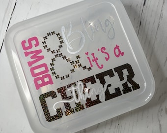 Caja de almacenamiento para lazos de animadora con diamantes de imitación: Lazos de competición