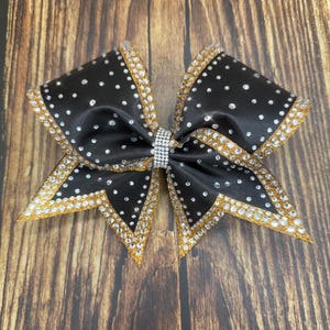 Glitter Rhinestone Cheer Bow: Satin Competition Hair Bow