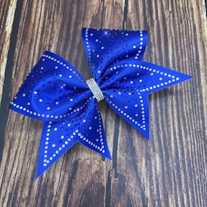 Rotal ブルー ラインストーン チアボウ：競技オールスター チアコンプボウ