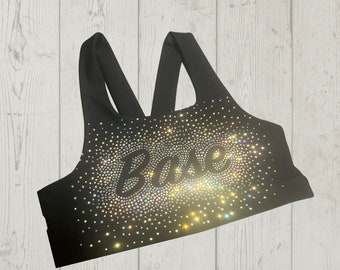 Rhinestone Base Crop Top Sports Bra - Cheer Gift - Cheerleader
