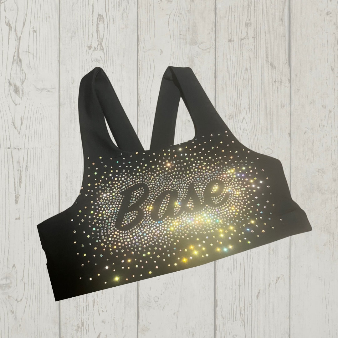 Rhinestone Base Crop Top Sports Bra - Cheer Gift - Cheerleader