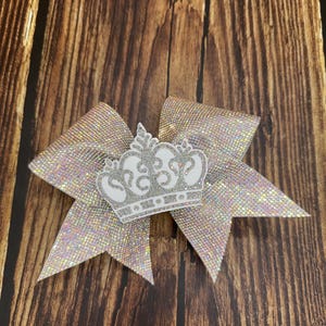 Rhinestone Cheer Bow with Removable Crown: All-Star Competition Bow