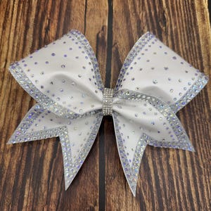 Full Satin Rhinestone and Glitter Competition Hair Bow