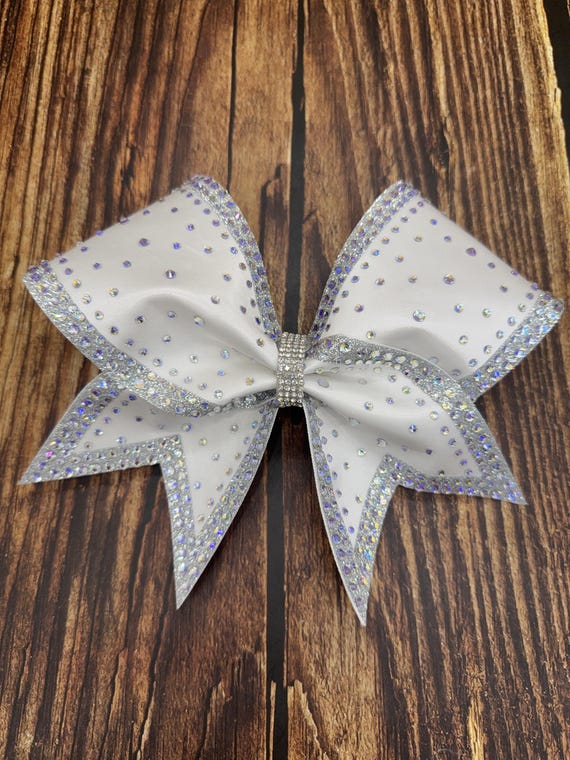 Full Satin Rhinestone and Glitter Competition Hair Bow  display picture 2