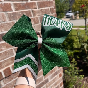 School Cheer Bow with Glitter - Competition Bows - Cheerleader Bows - All-Star Cheer