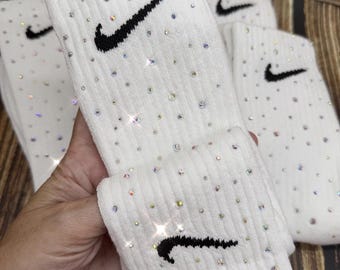 Blinged Rhinestone Socks - Cheer Gift - Cheerleader - Gymnastics - Dancewear