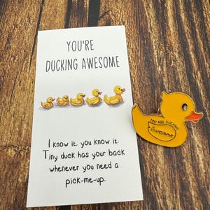 Metal Good Luck Duck Lapel Pin: Cheerleading Spirit Badge
