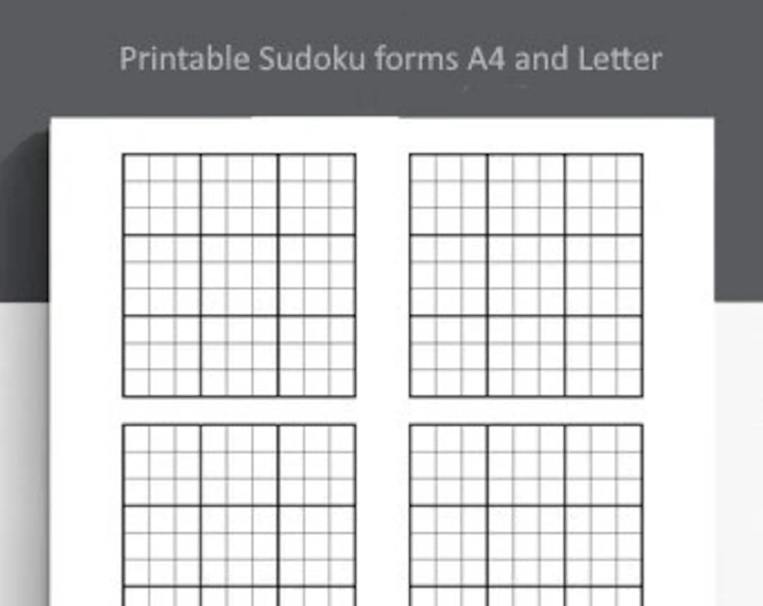 druckbare pdf sudoku und blanco 9x9 form (leer) - etsy.de