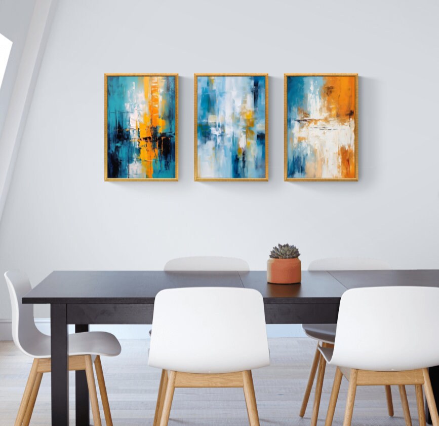 Set of 3 Prints, Abstract Wall Art Set of 3, Colorful Wall Art ...