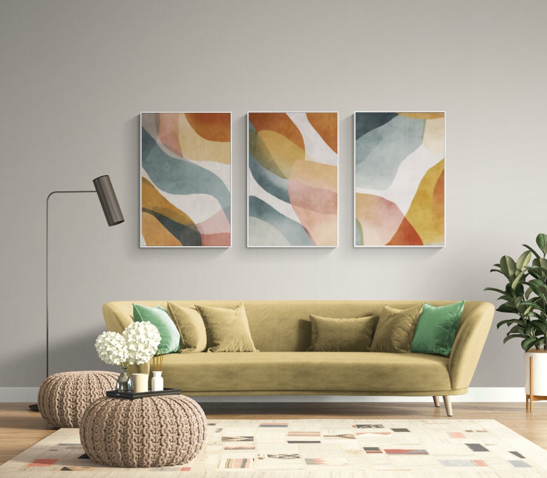 Set of 3 Prints, Abstract Wall Art Set of 3, Colorful Wall Art ...