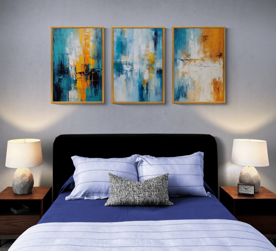 Set of 3 Prints, Abstract Wall Art Set of 3, Colorful Wall Art ...