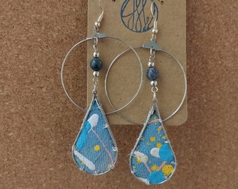 Hand painted canvas earrings