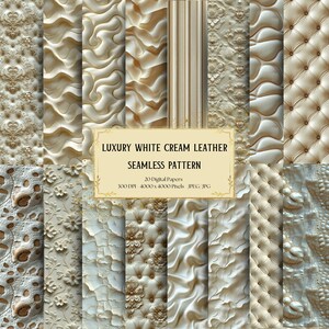 White Cream Leather Textures Digital Paper, Cream Texture Seamlesss Pattern, White Luxury Leather Paper Seamless Pattern, Scrapbooking Paper