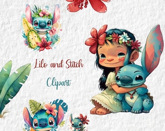 Lilo And Stitch Png Clipart, Cute Alien Aloha Lilo And Stitch Clipart, Birthday Party Baby Shower Png, For T-Shirt Scrapbooking Mugs Cards