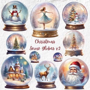Weihnachten Schneekugel Clipart, Weihnachten Winter Schneekugel Clipart, Santa Rentier Nussknacker Schneekugel Clipart, Geburtstag Babyparty PNG V2