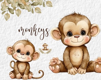 Cute Monkey With Gadget Cartoon - Cute Monkey With Gadget Cartoon - Posters  and Art Prints