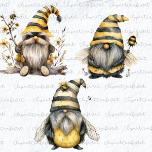 Bumble Bee Gnome Clipart, Bee Scandinavian Gnome Clipart, Bee Gnome ...