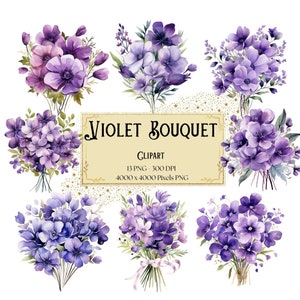 Violeta ramo flor clipart, púrpura violeta floral clipart, flores violetas San Valentín boda PNG, flor violeta novia ducha novia PNG