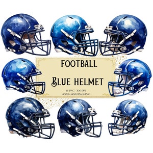 American Football Blau Helm Clipart, American Football Clipart, Sport Clipart PNG, Kartenherstellung Scrapbooking, sofortiger Download
