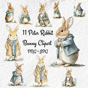 Beatrix Bunny Rabbit Clipart, Cute Peter Rabbit Beatrix Bunny Clipart PNG, Beatrix Rabbit Bunny Clipart JPG, Birthday Nursery Decor Clipart