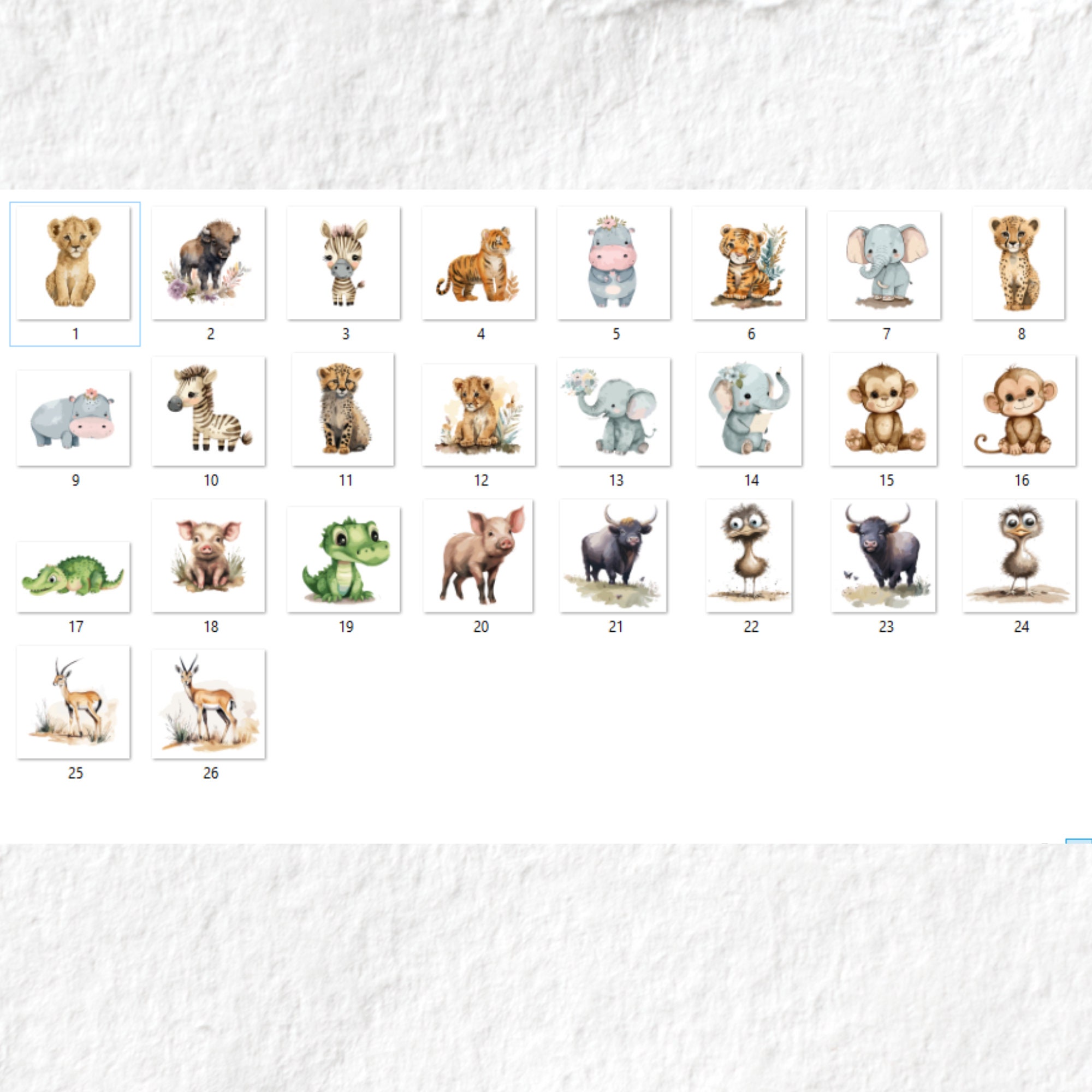 Safari Baby Jungle Animals Clipart Safari Baby Jungle - Etsy