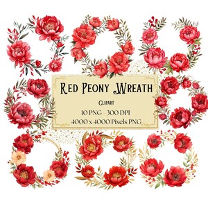 Rote Pfingstrose Blumenkranz Png Clipart, Frühling Rote Pfingstrose Blumen Clipart, Pfingstrose Blumen Valentinstag Hochzeit PNG, Pfingstrose Braut Braut PNG