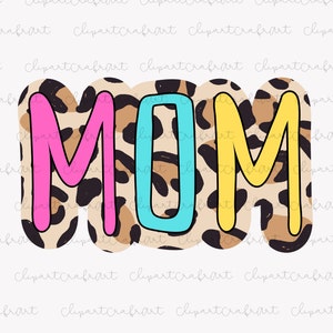 Mamãe PNG Clipart, Mamãe Leopard Bright Doodle Png, Mamãe Personalizada Png, Para Etiquetas de Presente Canecas Camisetas Clipart PNG