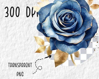 Blue Rose Clipart, Blue Rose Bundle Flowers Clipart, Blue Roses