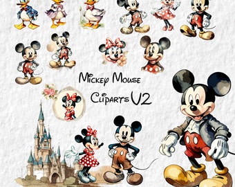 Mickey Mouse Clipart, Mickey Mouse Png, Mickey Mouse Watercolor Cliparts, Mickey Clubhouse Clipart, Mickey Cartoon Illustration, Mickey PNG
