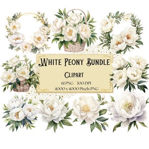 Weiße Pfingstrose Png Clipart, Frühling weiße Pfingstrose Blumenbündel Png, Pfingstrose Blumen Valentinstag Hochzeit PNG, Blumenstrauß Kranz Korb Blume PNG