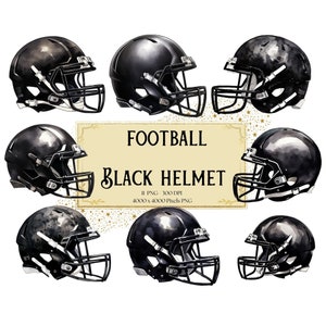 American Football Black Helmet Clipart, American Football Clipart, Sports Clipart PNG, Card Making Scrapbooking, Instant download