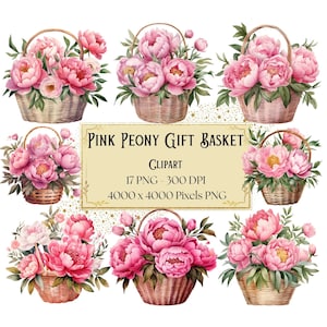 Rosa Pfingstrose Geschenkkorb Blume Png Clipart, Frühling Rosa Pfingstrose Blumen Png, Pfingstrose Blumen Valentinstag Hochzeit PNG, Pfingstrose Braut Braut PNG
