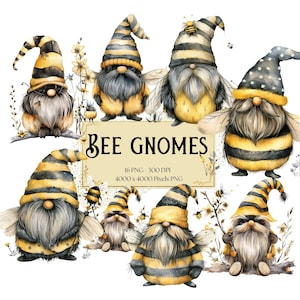 Bumble Bee Gnome Clipart, Bee Scandinavische kabouter Clipart, Bee Gnome met vleugels png, Bee Gnome Png, Bee Hive kabouters png, partij clipart bundel