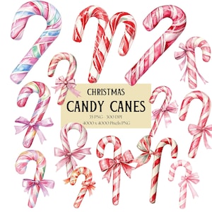 Christmas Candy Cane Png, Red candy Cane png, Pink candy Cane png, Santa Holiday Clipart, Santa Xmas Birthday Baby Shower Party Graphics