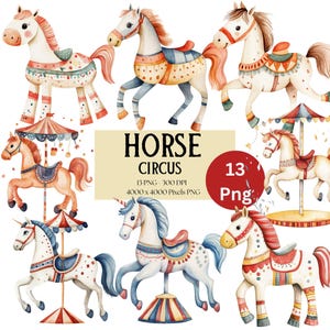 Circus Horse Clipart, Circus Horse Png, Circus Horse Clipart, Horse Png, Circus Sublimation Nursery Kids Png, For Mugs Cards T shirt Tags